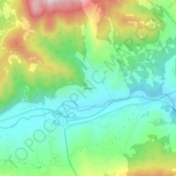 Mappa topografica Perosa, altitudine, rilievo