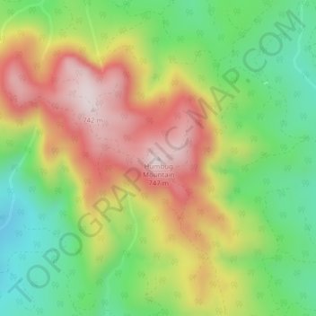 Mappa topografica Humbug Mountain, altitudine, rilievo