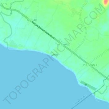 Mappa topografica Canipa, altitudine, rilievo