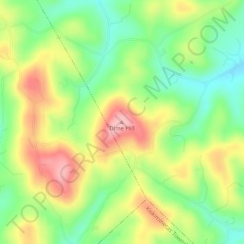 Mappa topografica Dime Hill, altitudine, rilievo