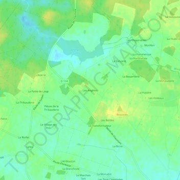 Mappa topografica Les Anglées, altitudine, rilievo