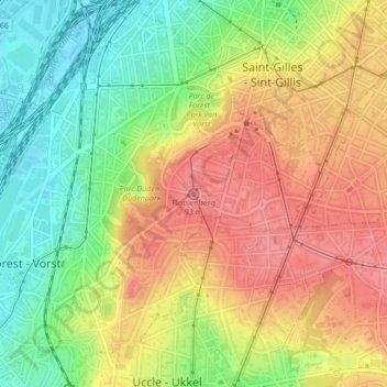 Mappa topografica Altitude Cent, altitudine, rilievo