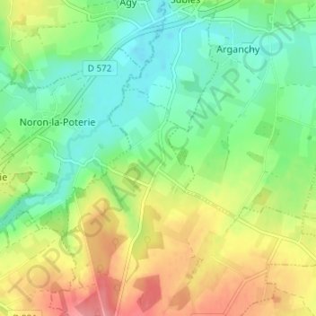 Mappa topografica Le Bas Mougard, altitudine, rilievo