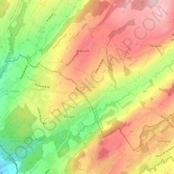 Mappa topografica Saint-Martin, altitudine, rilievo