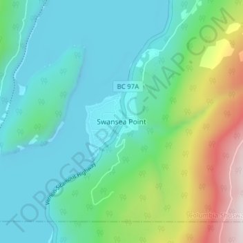 Mappa topografica Swansea Point, altitudine, rilievo
