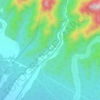 Mappa topografica Mohand, altitudine, rilievo