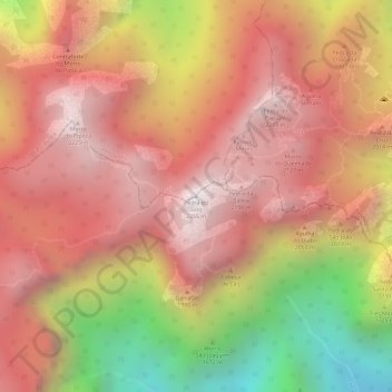 Mappa topografica Pedra do Sino, altitudine, rilievo