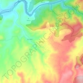 Mappa topografica Morillejo, altitudine, rilievo