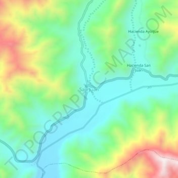 Mappa topografica San Juan, altitudine, rilievo