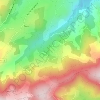 Mappa topografica Casson, altitudine, rilievo