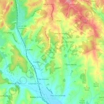 Mappa topografica Beselga, altitudine, rilievo