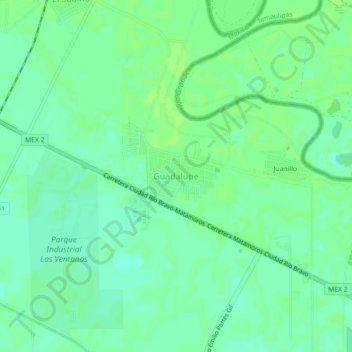 Mappa topografica Guadalupe, altitudine, rilievo