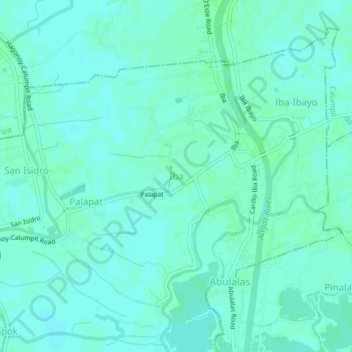 Mappa topografica Iba, altitudine, rilievo