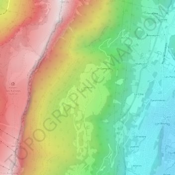 Mappa topografica Le Peuil, altitudine, rilievo