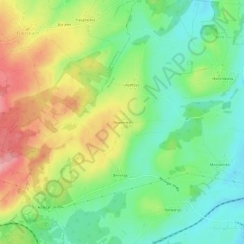 Mappa topografica Neuenried, altitudine, rilievo