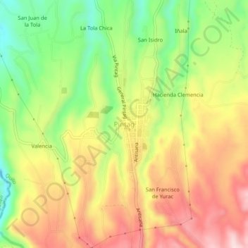 Mappa topografica Pintag, altitudine, rilievo
