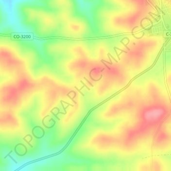 Mappa topografica Castiblanco, altitudine, rilievo