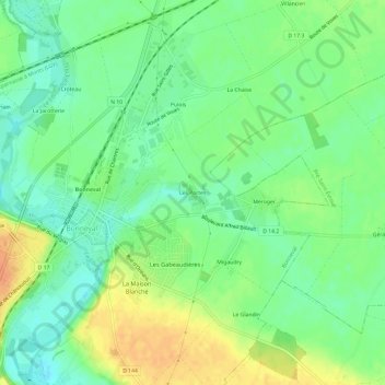 Mappa topografica Les Portes, altitudine, rilievo