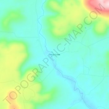 Mappa topografica Cherry Creek, altitudine, rilievo