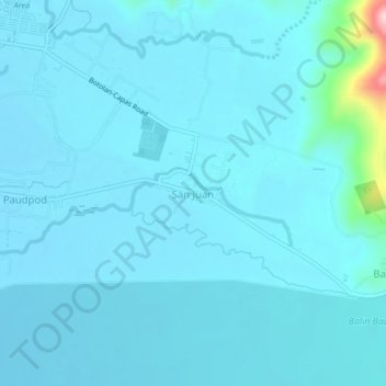 Mappa topografica San Juan, altitudine, rilievo