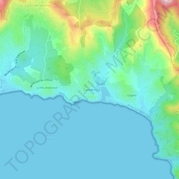 Mappa topografica Cavalière, altitudine, rilievo