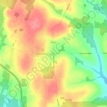 Mappa topografica Saint-André, altitudine, rilievo