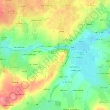 Mappa topografica La Renardière, altitudine, rilievo