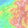 Mappa topografica Cerros de Pandomine, altitudine, rilievo
