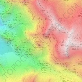 Mappa topografica Collado Jermoso, altitudine, rilievo