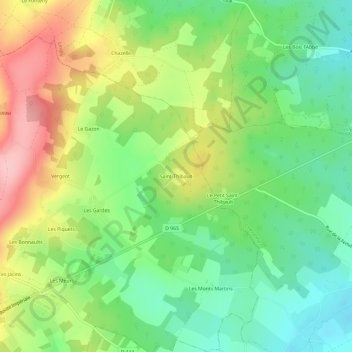 Mappa topografica Saint-Thibault, altitudine, rilievo