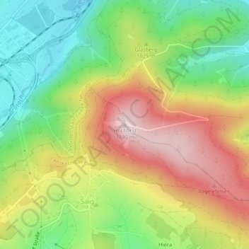 Mappa topografica Hochfirst, altitudine, rilievo