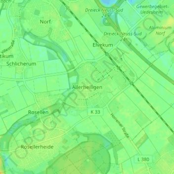 Mappa topografica Allerheiligen, altitudine, rilievo