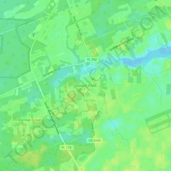 Mappa topografica Pleasant Grove, altitudine, rilievo