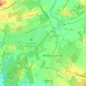 Mappa topografica Lakers Green, altitudine, rilievo
