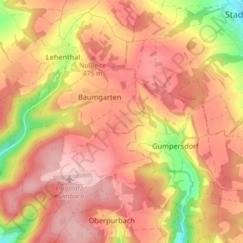 Mappa topografica Ramscheid, altitudine, rilievo