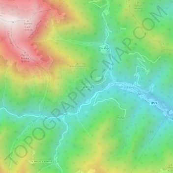 Mappa topografica Cialancia, altitudine, rilievo