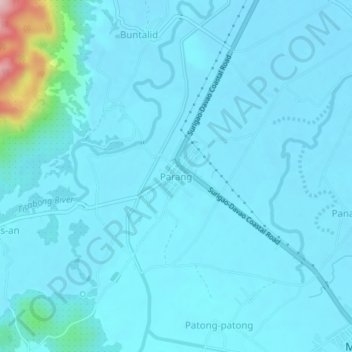 Mappa topografica Parang, altitudine, rilievo