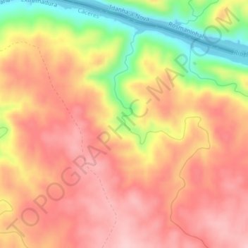 Mappa topografica Escudera, altitudine, rilievo