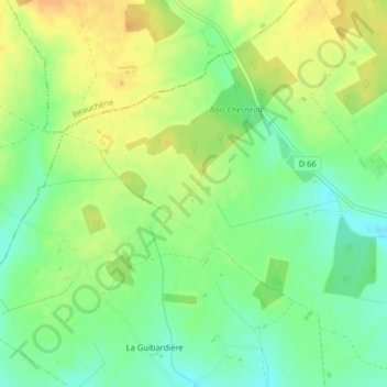 Mappa topografica La Champignelle, altitudine, rilievo
