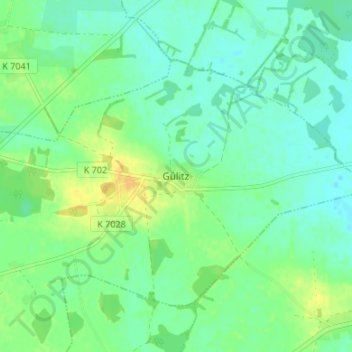 Mappa topografica Gülitz, altitudine, rilievo