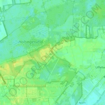 Mappa topografica Holtinge, altitudine, rilievo
