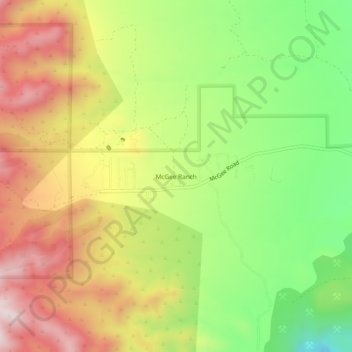 Mappa topografica McGee Ranch, altitudine, rilievo