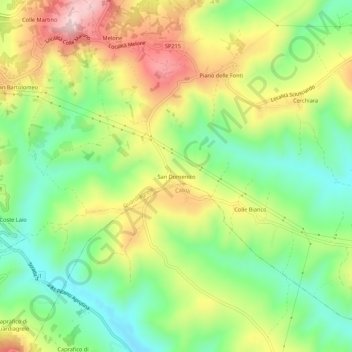 Mappa topografica San Domenico, altitudine, rilievo