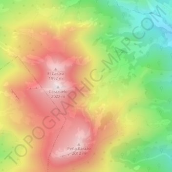 Mappa topografica Las Llanas, altitudine, rilievo