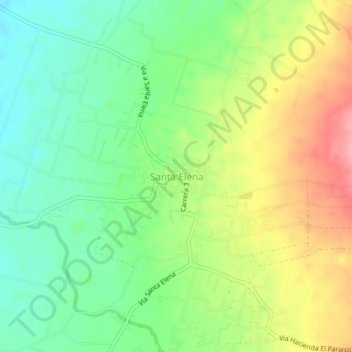 Mappa topografica Santa Elena, altitudine, rilievo