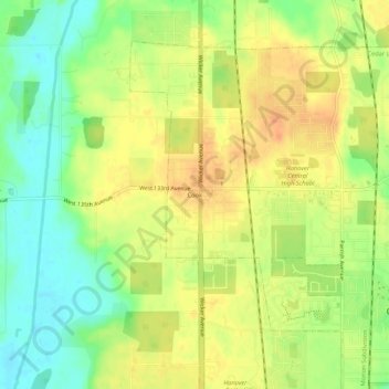 Mappa topografica Cook, altitudine, rilievo