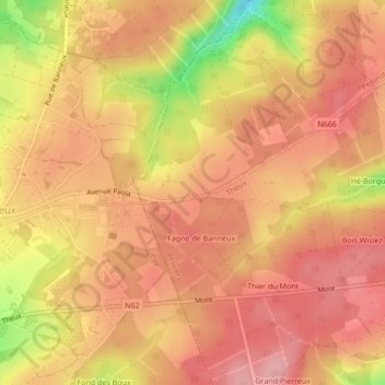 Mappa topografica Château Fontaine, altitudine, rilievo