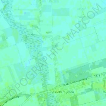 Mappa topografica Gasselterboerveen, altitudine, rilievo