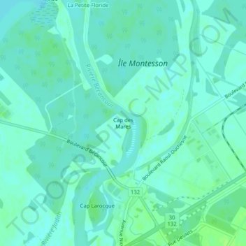 Mappa topografica Cap des Mares, altitudine, rilievo
