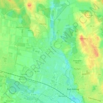 Mappa topografica Mietraching, altitudine, rilievo